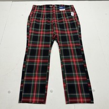 Old Navy Pants Womens 14 Red Plaid Extra High Rise Pixie Skinny Ankle Stretch