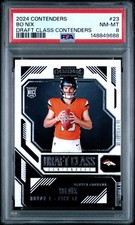148849688 Bo Nix 2024 Panini Contenders #23 Draft Class Rookie RC PSA 8