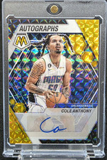 2022-23 Panini Mosaic Cole Anthony Gold Prizm Auto #D /10 #AM-CAY Orlando Magic