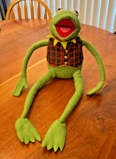 Vintage Eden Toys Jim Henson Muppets Kermit the Frog Plaid Vest 24" Tall Plush