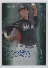 2014 Bowman Sterling Prospect Green Refractor 105/125 Justin Nicolino Auto 0s3