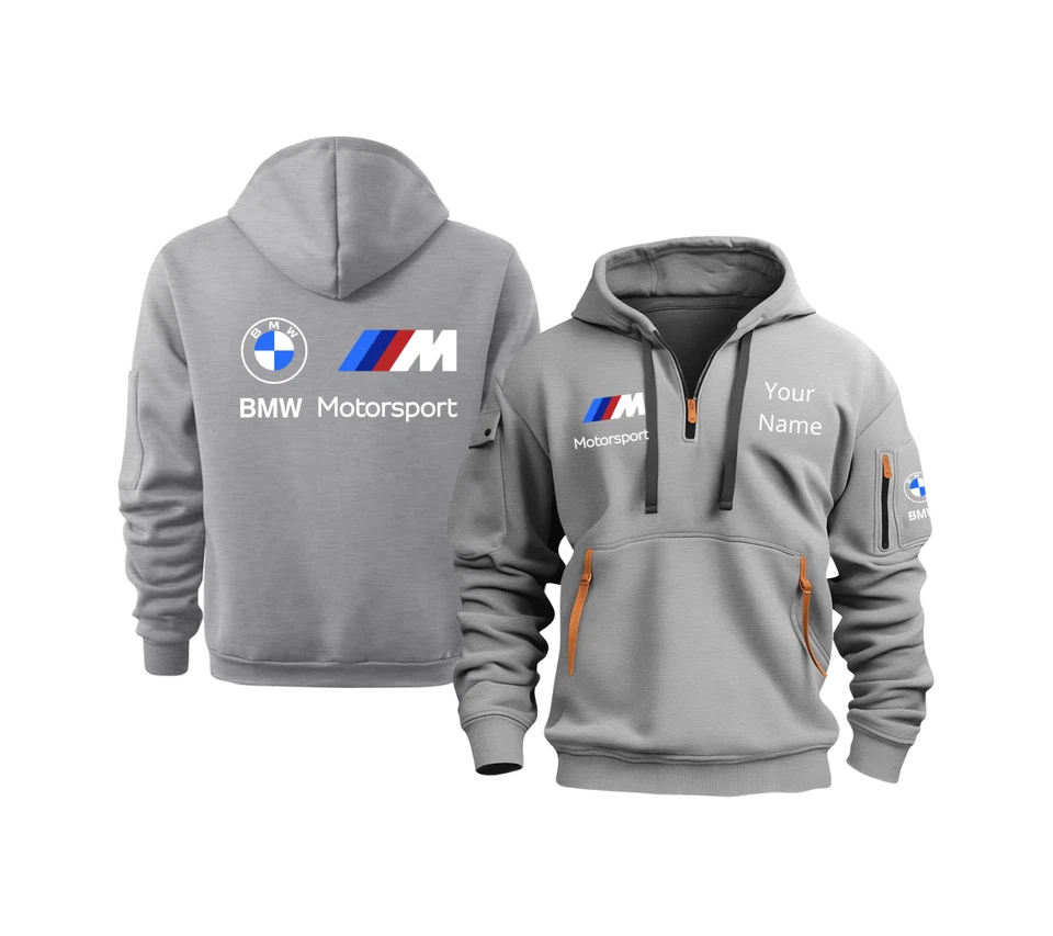 Sudadera con Capucha Personalizada Motorsport Racing Cuarto Cremallera - Pullover de Carreras Foto 3 de 4