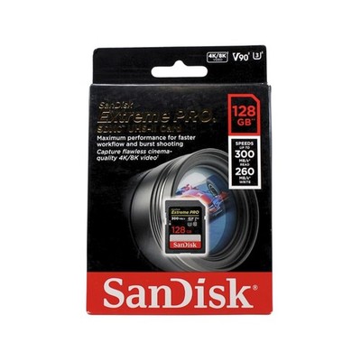 128GB Black Flash Memory Card 8K 4K Full HD Waterproof Shockproof UHS-II V90