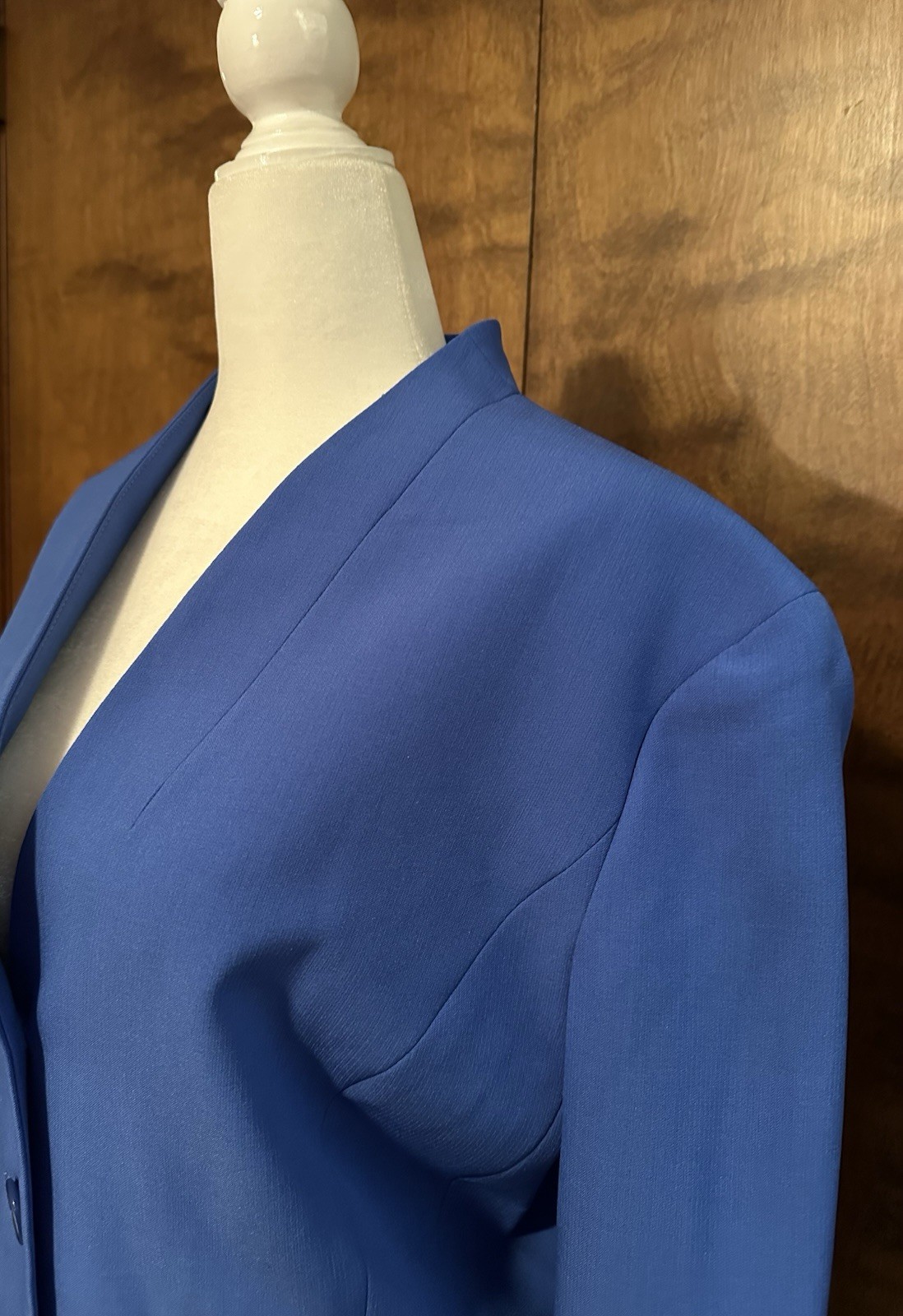 Le Suit Stand-Collar Pencil Skirt Suit Set w/ Blazer Womens 18 Cornflower Blue