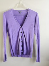 Gap Purple Knit Button Cardigan Sweater Long Sleeve V-Neck Women's Size M