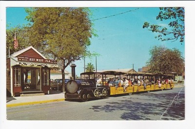 Depot & Conch Tour Train Key West Florida Chrome Postcard