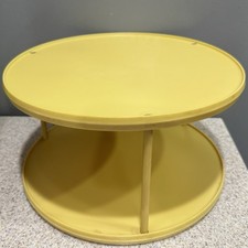 Vtg Rubbermaid Lazy Susan 2 Tier Round Spice Rack Turntable 10.5 Harvest Gold