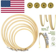 6 Pieces Embroidery Hoop Set Circle Cross Stitch Hoop Ring 4 inch to 10 inch ...