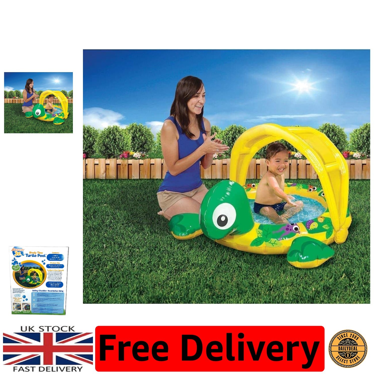 Piscina de tortugas multicolor Jr. Shady Time - piscina segura y plegable para niños 36+
