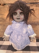 Creepy Haunted Zombie Doll with Sound  Motion   Tested Working   Halloween Prop