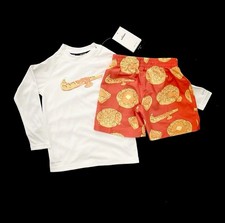 Nike 2-Piece Set Sizes 4-5 Years Kids / Boys Orange White / Dry Fit New / Short