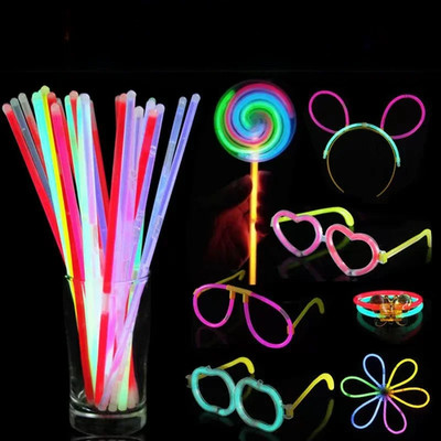 100 Stck. 20 cm Leuchtstäbe Zum Selbermachen Konzert Bühne Show fluoreszierende Requisite kreative Nacht G