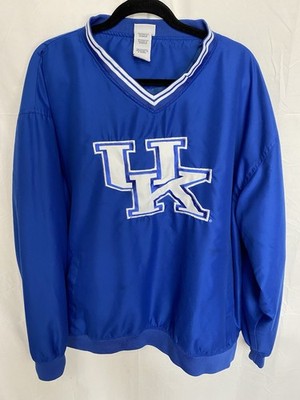 Vintage Pro Player Kentucky Wildcats UK Blue Pullover Windbreaker Mens Sz XL 