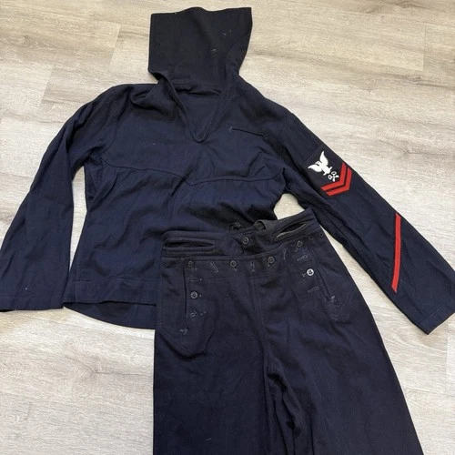 Vintage US Navy Sailor Cracker Jack Jumper Uniform Military WWII Pants & Shirt