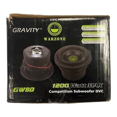 Gravity 8'' 1200W DVC Car Audio Subwoofer 4 Ohm Power Bass Speaker