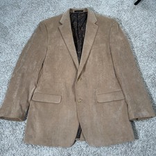 Lauren Ralph Lauren Blazer Mens 42L Beige Corduroy Sport Coat Lined Notch Lapel