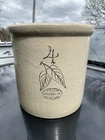 Antique 4 gallon Black Birch Leaf Stoneware Crock Red Wing Minnesota