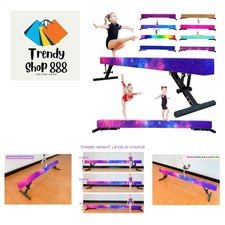 Adjustable Balance Beam 8 ft Gymnastic Beam Adjustable Height for Kids and Te...
