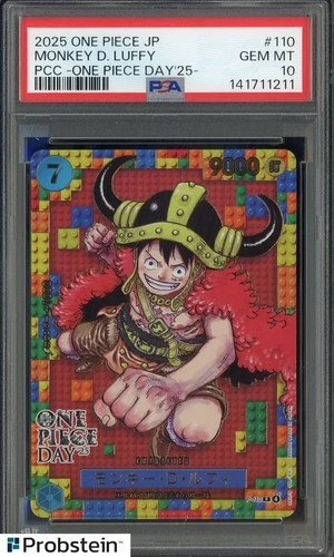 2025 One Piece Japanese Monkey D Luffy #110 PCC One Piece Day'25 PSA 10