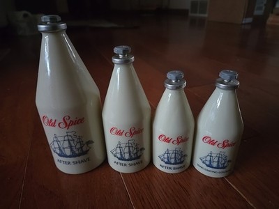 Vintage OLD SPICE Cologne And  After Shave RARE Gray Star Top 