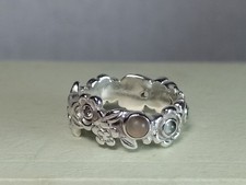 Genuine Used Pandora Road Moonstone Serenity Flower Ring, Size 58/UK P 1/2-Q 1/2