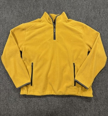 Vintage Style Old Navy 1/4 Zip Pullover Men s L Yellow Pockets  Logo 1999 Retro