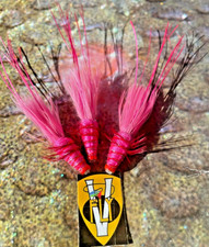 3 V Fly 3/4 Inch Signature Pink Francis Copper Salmon Tube Flies & Treble Hooks