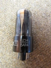 Early GE 5AR4 GZ34 Smoked Glass Audio Amplifier Rectifier Tube 1960