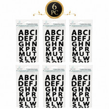 Pack of 6 Black Alphabet Glitter Stickers 26ct 1 Inch Uppercase Letters