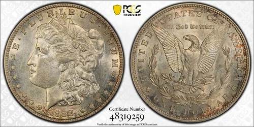 1888 S Morgan Silver Dollar PCGS AU-55