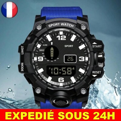✓ Montre SPORT Homme Étanche LED Numérique Chronomètre Grand