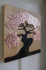 Money Tree Wall Hanging Home Cottage Loft Art Handmade Beautiful Art Gift Idea