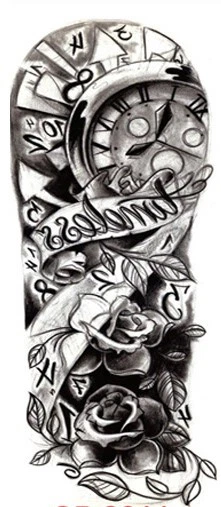 MARKENLOS Time Disposable Tattoos Clock Roses Temporary Temporary Body Tattoo