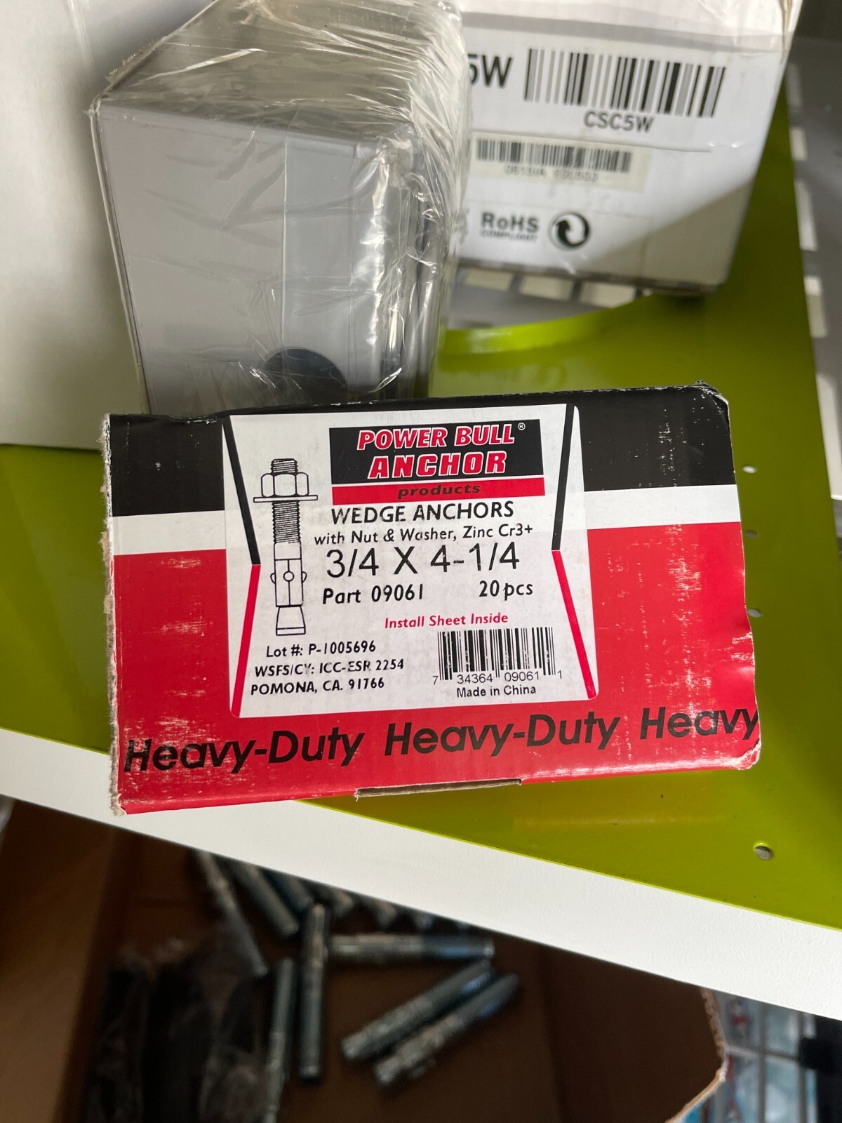 Power Bull Wedge Anchors 3/4" 1/4" Zinc open box can sell individual