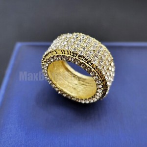 Authentic RING FULL ICED ICY RAPPER CUBIC ZIRCONIA HIP HOP GOLD PLATED LUXURY SIZE 8 ~ 12
