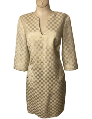 lilly pulitzer gold metallic dress Reagan Fitted Sequin Dress - Gold Metallic Treasure Box Sequin Knit The Islands