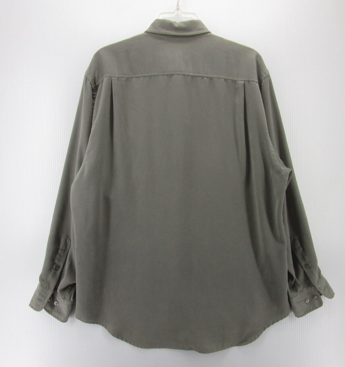 VINTAGE DKNY Shirt Men Large Gray Button Down Faux Suede Preppy
