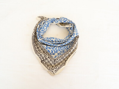 Bandana Scarf Handmade Hand Block Print Gamayun Handmade Organic Cotton Bandana