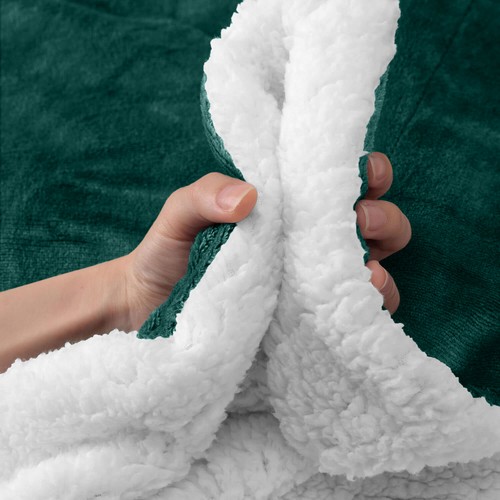 480 GSM Heavy Sherpa Fleece Blanket Soft Warm Sofa Bed Throw Faux Fur Blanket UK - Picture 51 of 132
