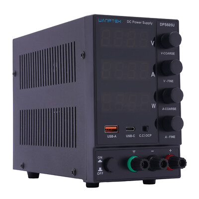DPS605U 0-60V 5A Adjustable Switch Lab DC Power Supply 4 Digital AC 110V