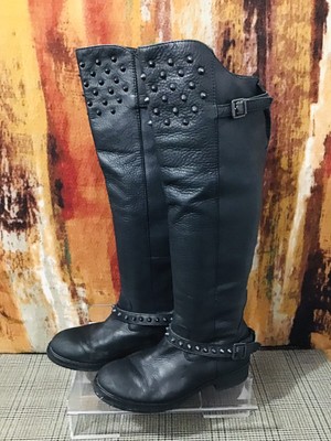 Ash Remix Studded Knee High Motorcycle 