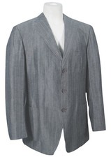 NEW Ermenegildo Zegna Sportcoat Blazer US 44 L e 54 L Gray Pinstripe Silk