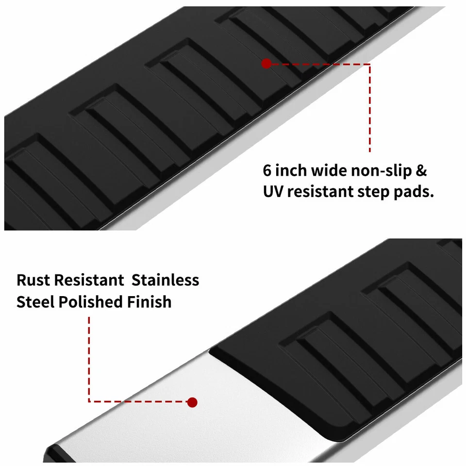 for 1999-2016 Ford F250 F350 Super Duty Crew Cab 6" Running Boards Side Nerf Bar - Image 3 of 4