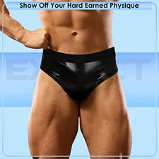 Exxact Sports Mens Wet Look Shining Bodybuilding Posing Trunks
