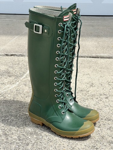 Hunter Watling lace-up Rain Boots Size 
