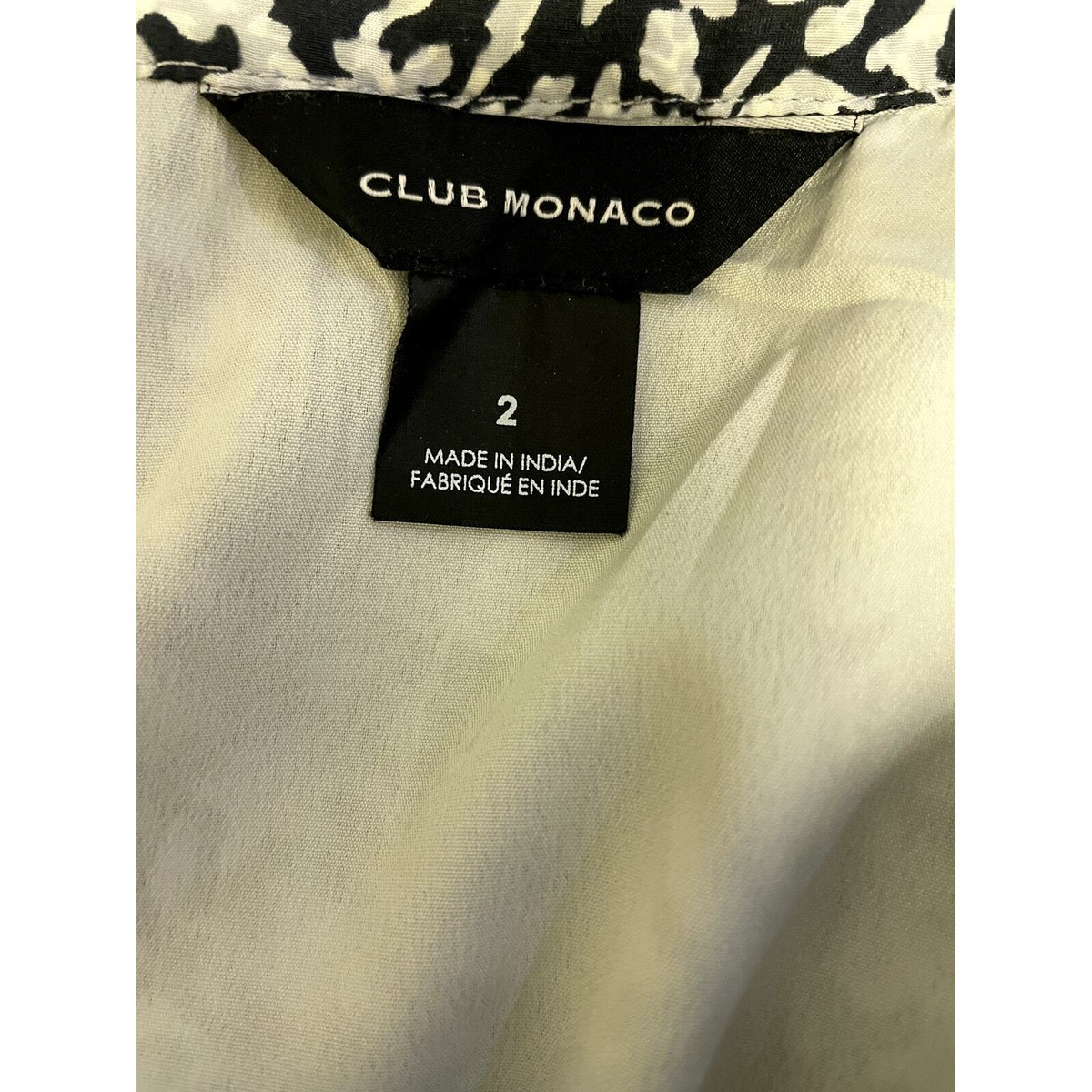 Club Monaco City To Beach Dress Blue Printed Cotton Silk Blend Dress  Pockets | eBay