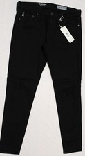 Image of $225 AG ADRIANO GOLDSCHMIED THE LEGGING BLACK SUPER SKINNY ANKLE JEANS US 31