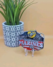 Vtg 80's United States Marines Belt Buckle By Siskiyou Buckle Co. - Made in USA