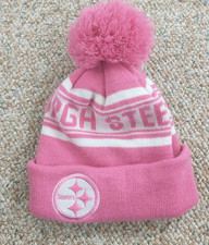 NFL Team Apparel Girls Pittsburgh Steelers Knit Beanie With Pom Pom Size Girl OS