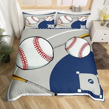 Baseball Bedding Set Twin Size Kids Baseball Twin No Comforter Multi 02